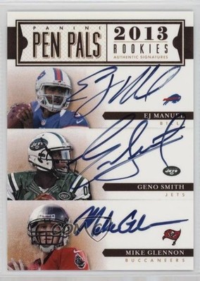 2013 National Treasures Pen Pals EJ Manuel Geno Smith Mike Glennon #15 Auto 0my9