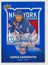 2025-26 UPPER DECK NEW YORK RANGERS CENTENNIAL BLUE AUTO DARIUS KASPARAITIS #61