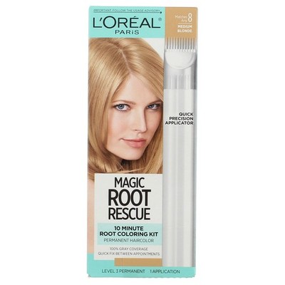 2 Pack L'Oreal Paris Magic Root Rescue Permanent Hair Color, Medium Blonde 8