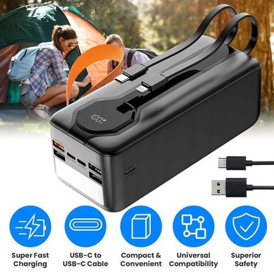 80000mAh Powerbank 22,5W QC Und 20W PD Tragbare Powerstation Mit Digitalanzeige