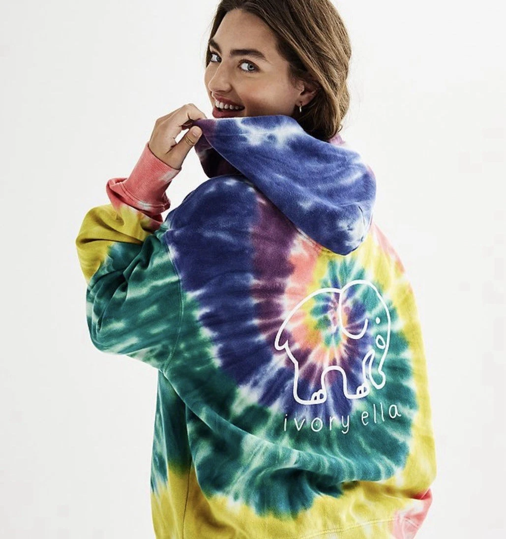 OFF WHITE NUOVA felpa con cappuccio avorio Ella arcobaleno tinta unita grande 100% cotone