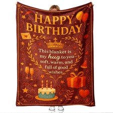 Happy Birthday Throw Blanket Gift for Women, Mom, Wife  Best Friend - Cozy w...