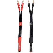 CNCESS CESS-141 Banana Plug Cable Splitter 1-in 2-Out, 2 Pack 