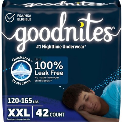Boys' Nighttime Underwear, Size XXL 120-165 lbs, 42 Ct 2 Packs of 21, Packagi...