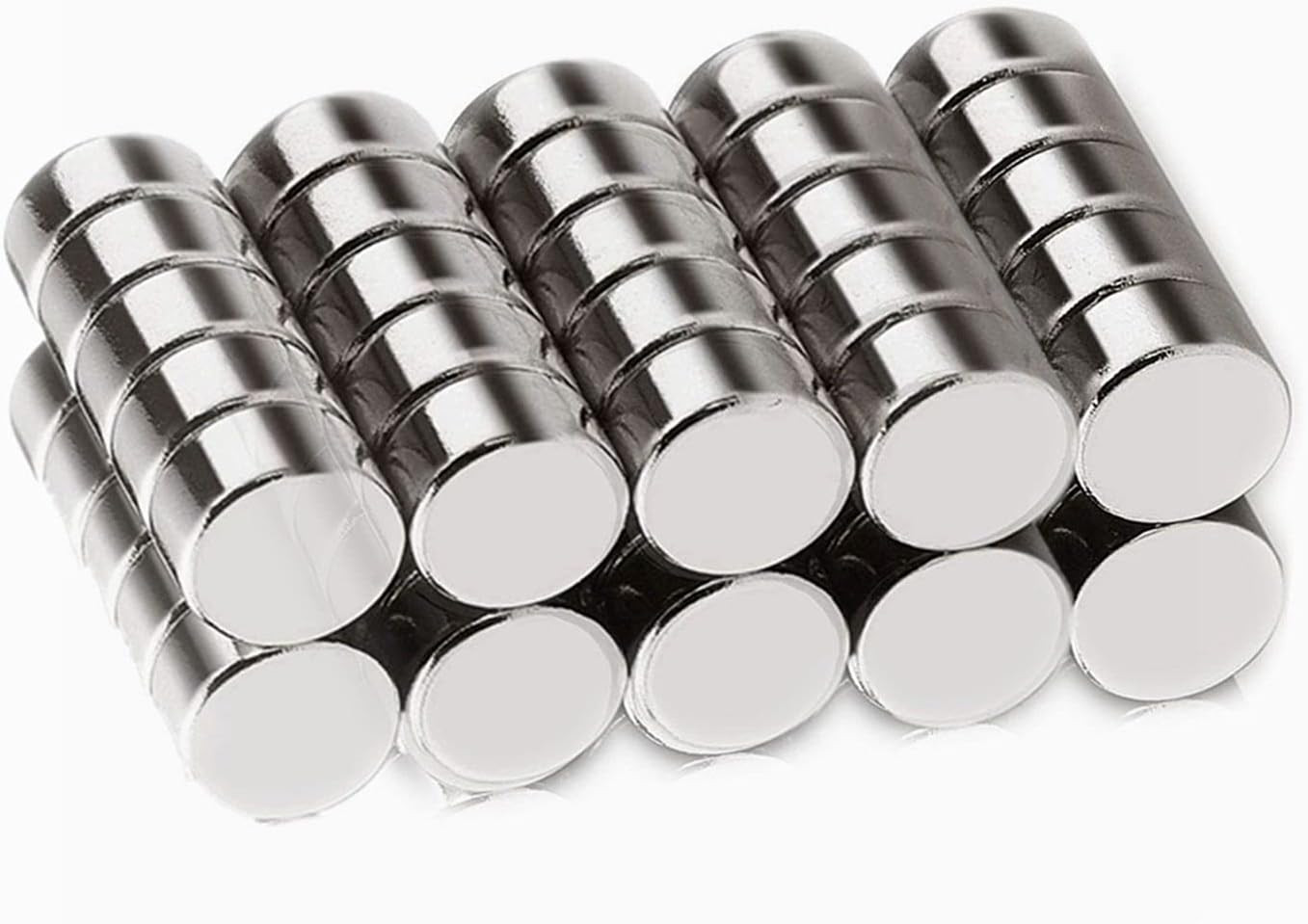 50-Pack 6x3mm Small Round Neodymium Magnets, Strong Mini Fridge & Whiteboard Mag