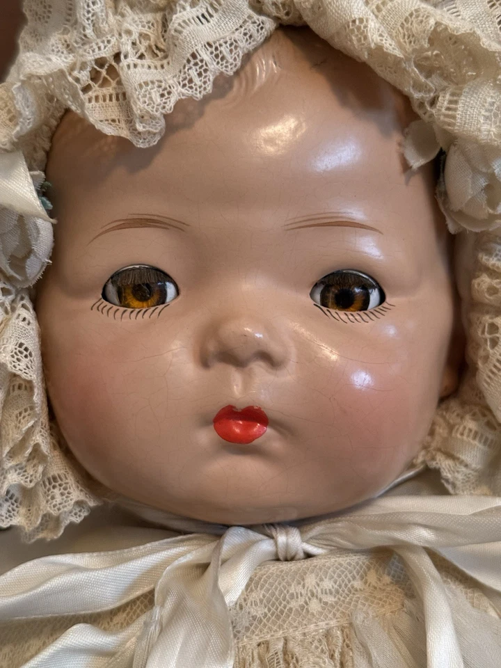 Muñeca bebé vintage Pinky 19" de Madame Alexander c1940 composición y tela Foto 3 de 4