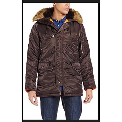 Alpha Industries N-3B Parka Men s Medium Brown Extreme Cold Weather Jacket