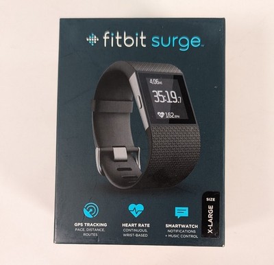 Fitbit Surge Fitness Super Watch With Heart Rate Monitor Complete In Box XL