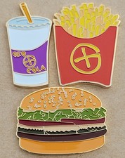Drive Thru Please Geocoin Set - Burger, Fries  Cola - Activated  Adoptable