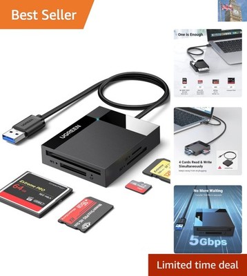 Tragbarer 4-in-1 SD-Kartenleser - Lesen Sie vier Speicherkarten gleichzeitig mit 5 Gbit/s