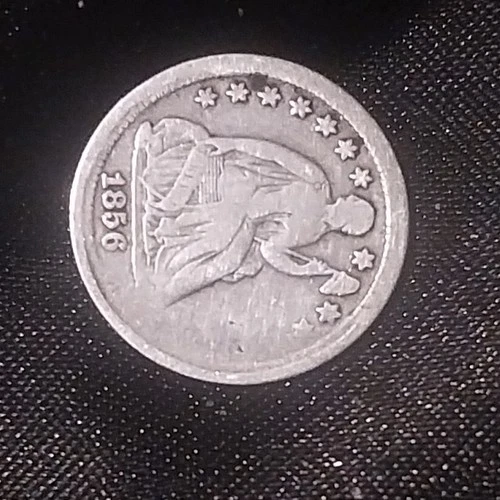 1856 Seated Liberty Half Dim  Silver Coin