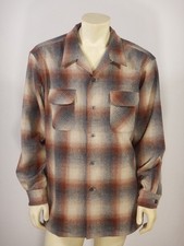 PENDLETON Men  s Wool BOARD SHIRT Grey Plaid Size XL