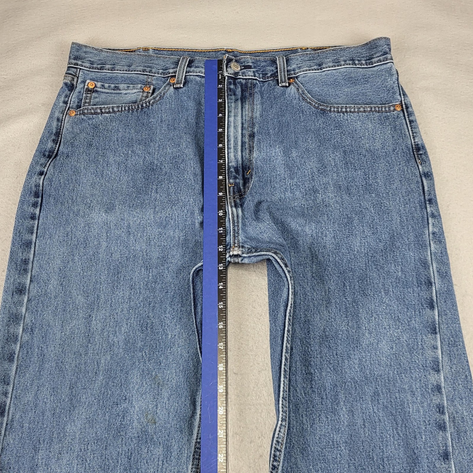 Levis 505 Jeans Mens 38x33 Blue Medium Wash Straight 100% Cotton Tag 38x34 thumbnail 8