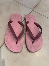 GUCCI GG Logo women Pink thong sandals flip flops - Size 39