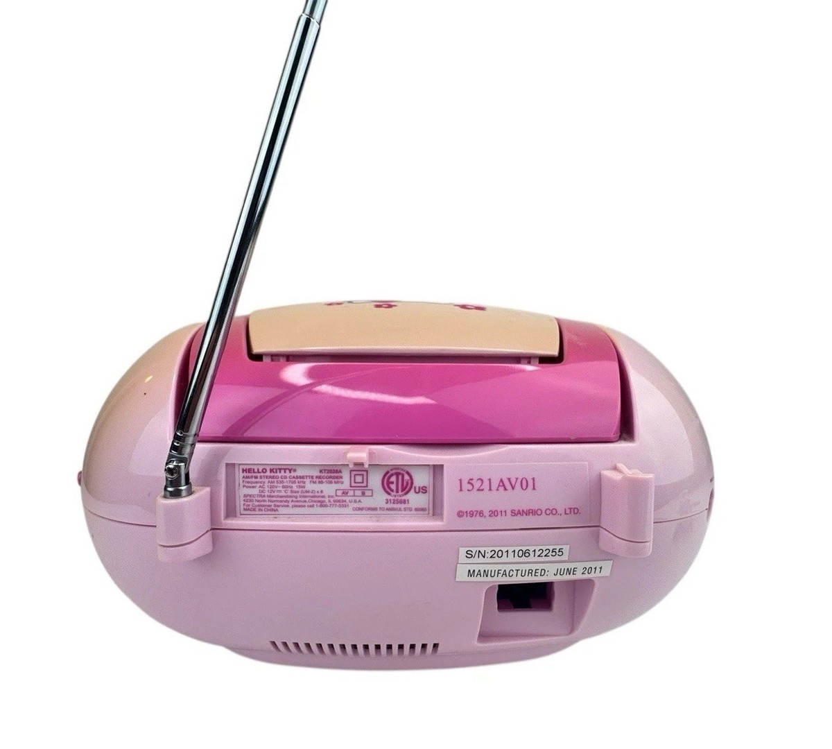Hello Kitty AM/FM Radio Cassette Recorder CD Player Boombox