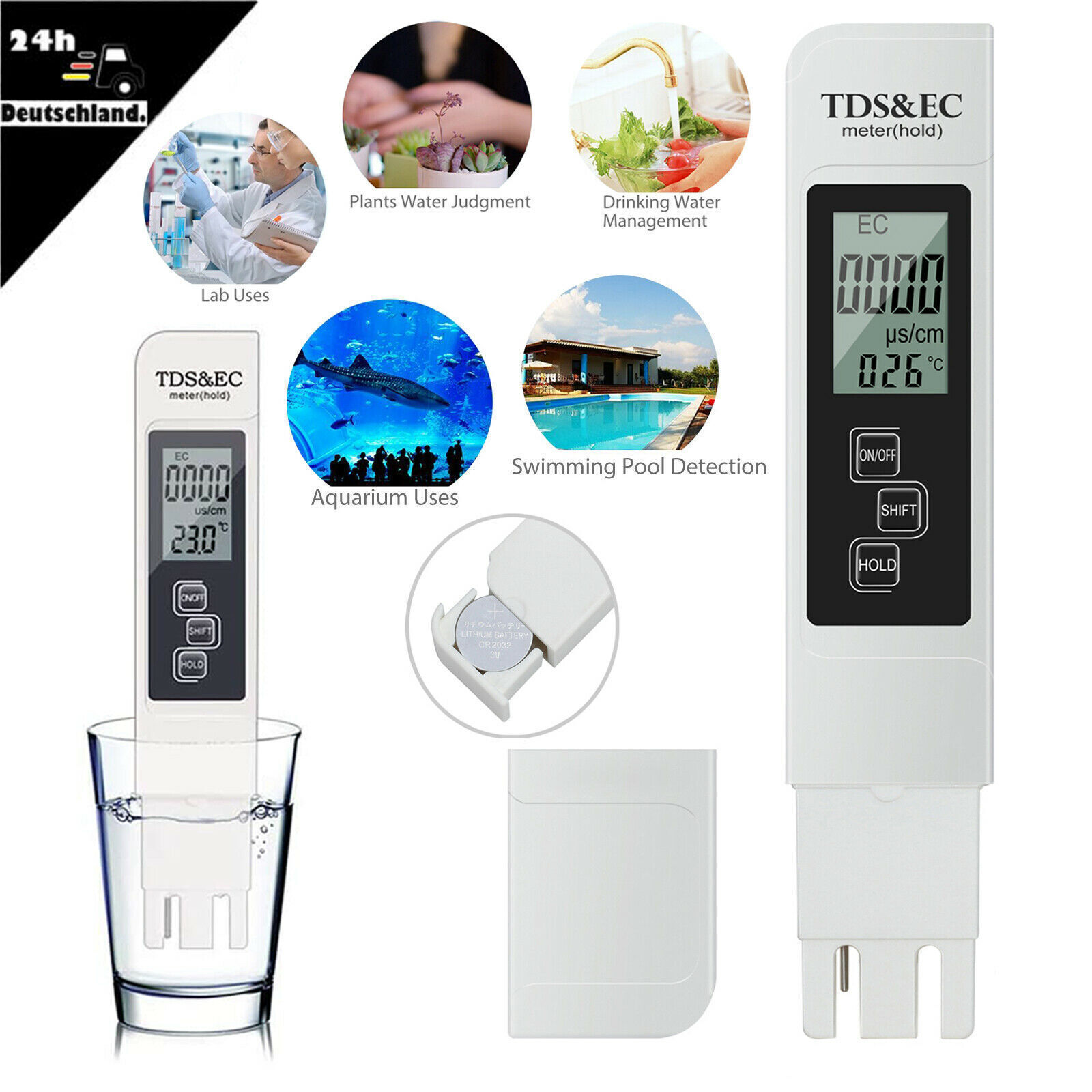 Wasserqualität Tester Digital TDS EC Messgerät hoher Genauigkeit Trinkwassertest