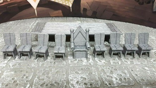 10 Piece King's Banquet Table 28mm Model Dungeons & Dragons Scatter Terrain - Picture 3 of 5