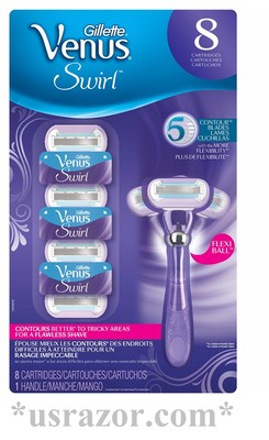 ~8 Gillette Venus Swirl Flexi Ball Razor Blades Cartridge Refills Flawles Shaver