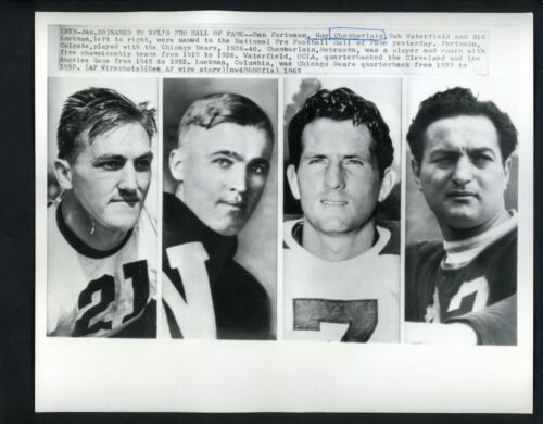 Foto de prensa del Salón de la Fama de la NFL 1965 Danny Fortmann Bob Waterfield Sid Luckman - Imagen 1 de 2