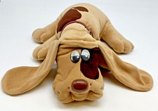 18" Vintage Long Ear Beige/Tan Brown Spotted Pound Puppy Tonka 1980s-with collar