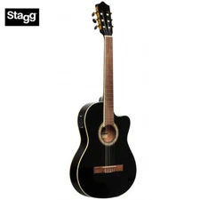 Stagg SCL60 TCE-BLK Cutaway Slim Line Acoustic Electric Classical Guitar Black