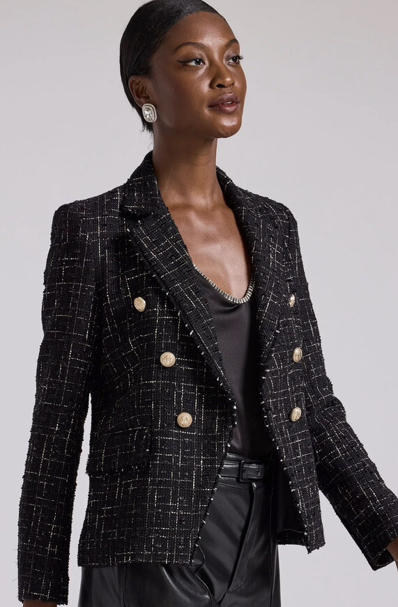 Generation Love Black and White Tweed Eliza Tweed Blazer Generation Love Black and White Tweed Eliza Tweed Blazer