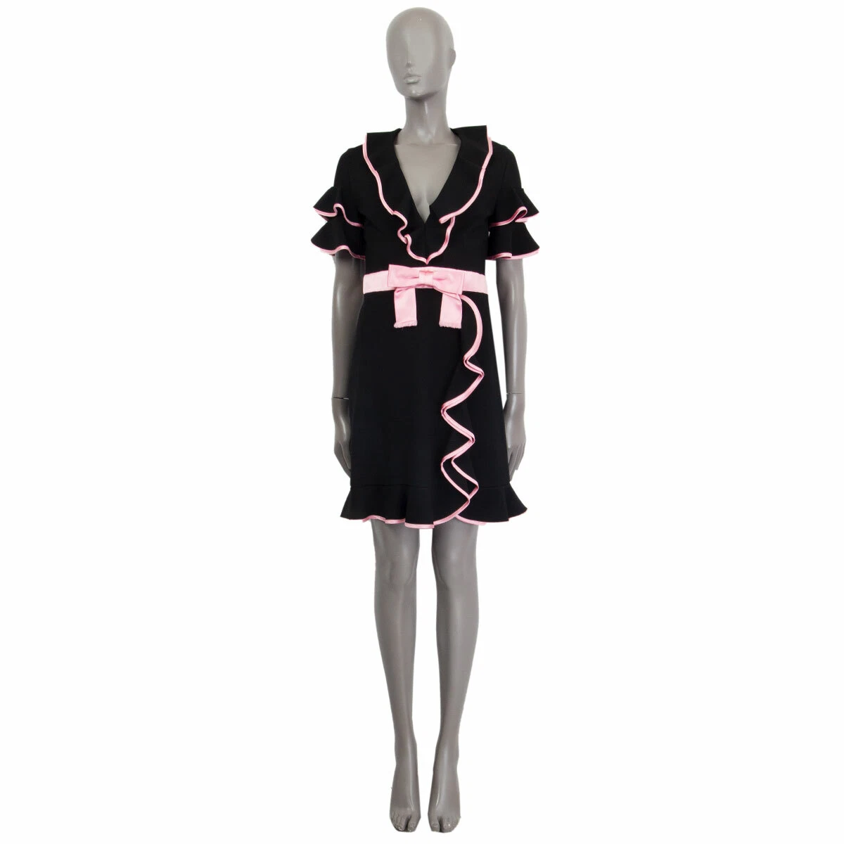61660 robe à manches courtes authentique GUCCI GARNITURE ROSE ROSE ARC M