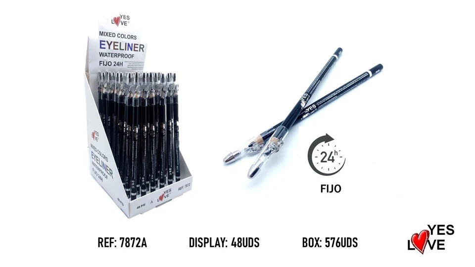 YES LOVE Kajal Wasserfest schwarz mit Anspitzer 2 in 1