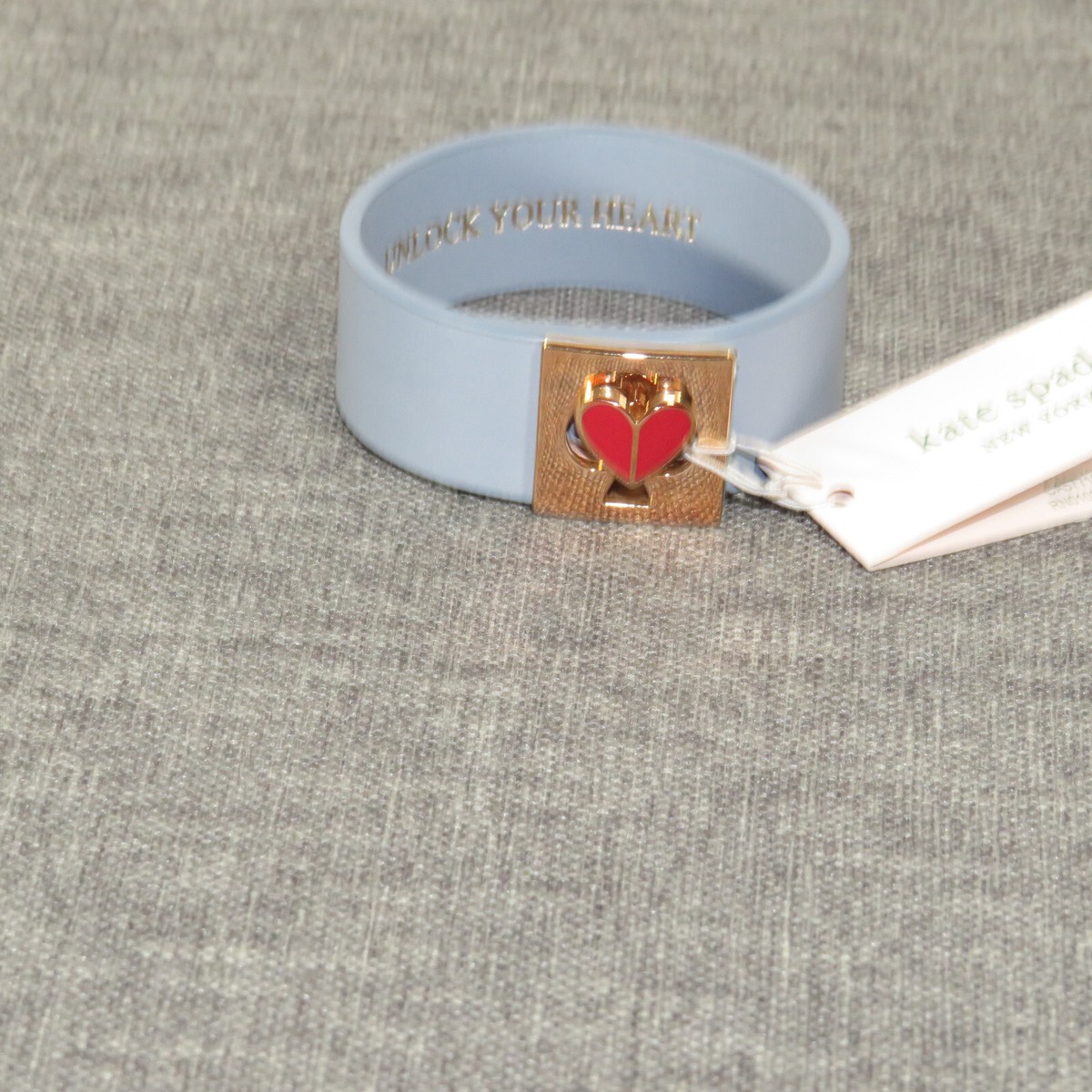 Kate Spade Horizon Blue Leather Enamel Unlock Your Heart