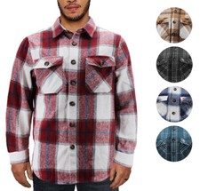 Men  s Flannel Button Up Plaid Cotton Blend Long Sleeve Casual Shirt