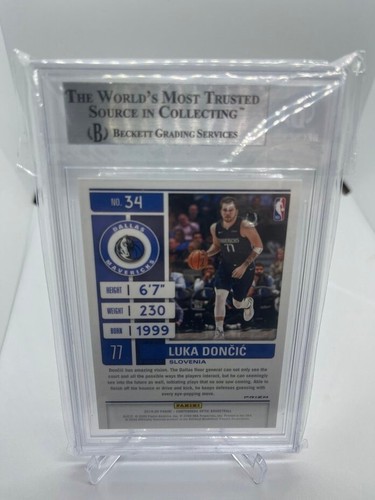 2019-20 Contenders Optic Silver Prizm Season Ticket #34 Luka Doncic BGS 8.5 NM+ - Picture 2 of 2