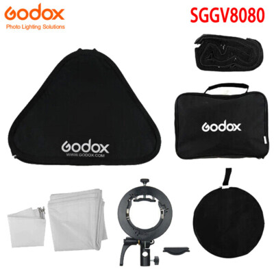 US Godox 80X80cm & S2 Bracket Foldable Flash Softbox With Grid For AD100 V1 V100