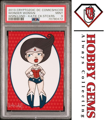 WONDER WOMAN PSA 9 2013 DC Comics The Women of Legend Katie Cook Sticker #KC-09