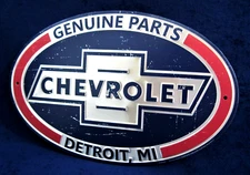 CHEVROLET Parts ~ 17.5" Embossed Metal Sign ~ Garage Man Cave Bar ~ MADE in USA