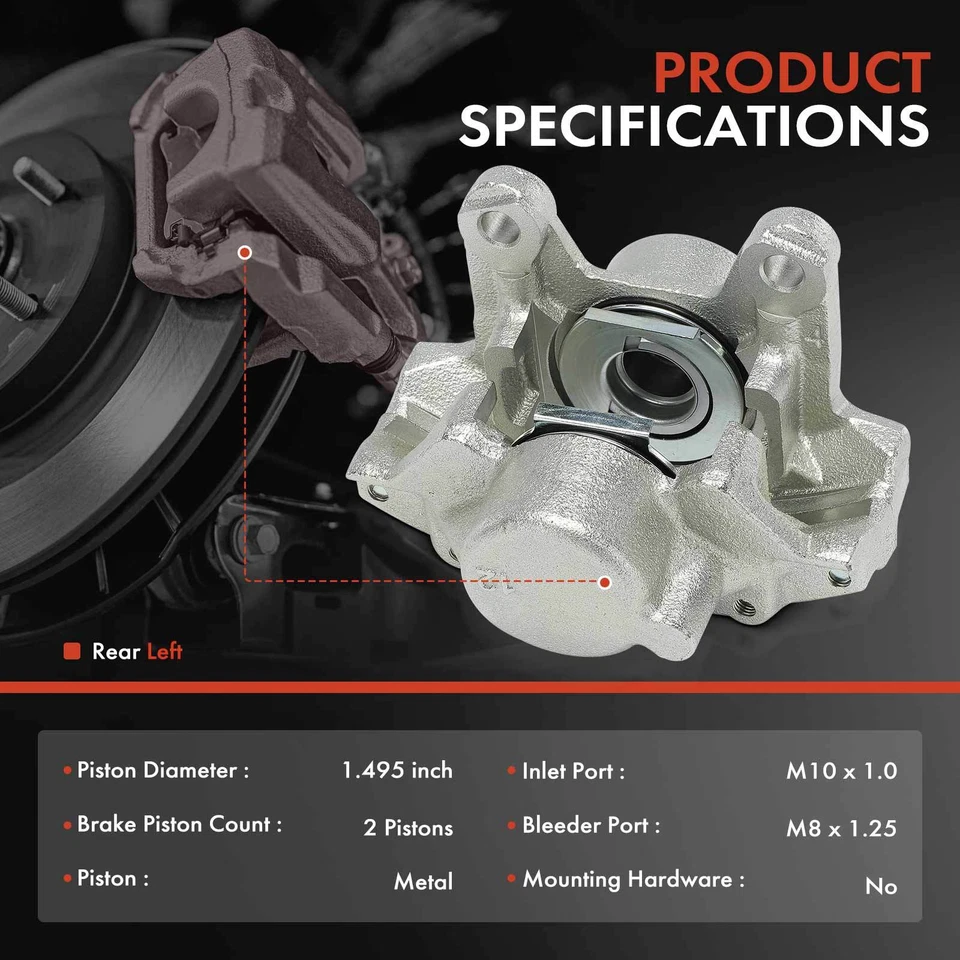 Pinza de freno de disco para conductor trasero izquierdo izquierdo mercedes-benz 300ce 300sl 1990-1993 Foto 2 de 4