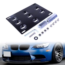 Universal Front Bumper Tow Hook License Plate Mount Bracket Holder for Most Car