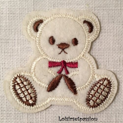 Thermal sticker patch crest - brown cream bear, Bordeaux knot, 5.5 x 5.5 cm - Picture 1 of 1