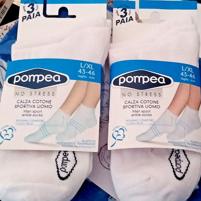 3 PAIRS POMPEA Sports Mini Shoe Cotton Bikes White Foot Shoe 43/46