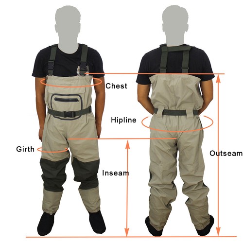 Breathable Fly Fishing Stockingfoot Waders Pants Stocking Foot Chest Waders - Picture 3 of 19