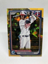 Byron Chourio 2024 Bowman Chrome Draft Sapphire Gold Refractor /50 Twins Card