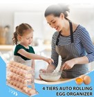 Auto Rolling Fridge Egg Organizer Space Saving Egg Dispenser Refrigerator NEW 