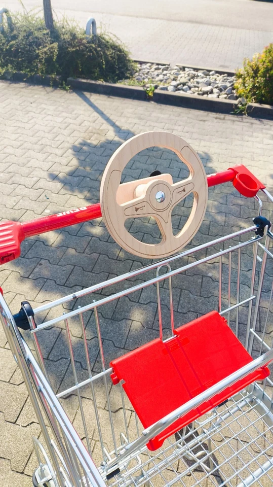 Einkaufswagenlenkrad Kinderlenkrad Holz lenkrad mit Schnellbefestigung - Bild 2 von 4