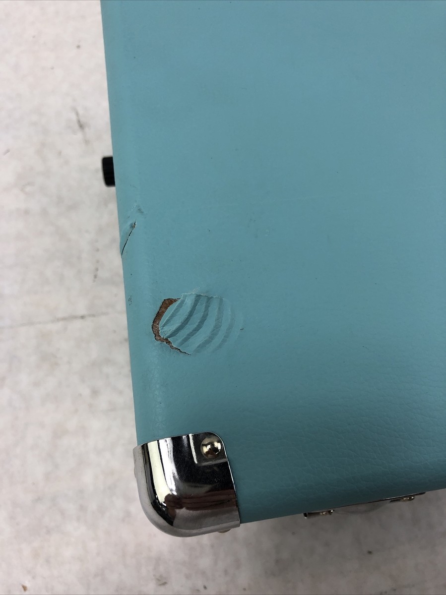 1 By One Vintage Turntable Turquoise Blue - No Power Adapter