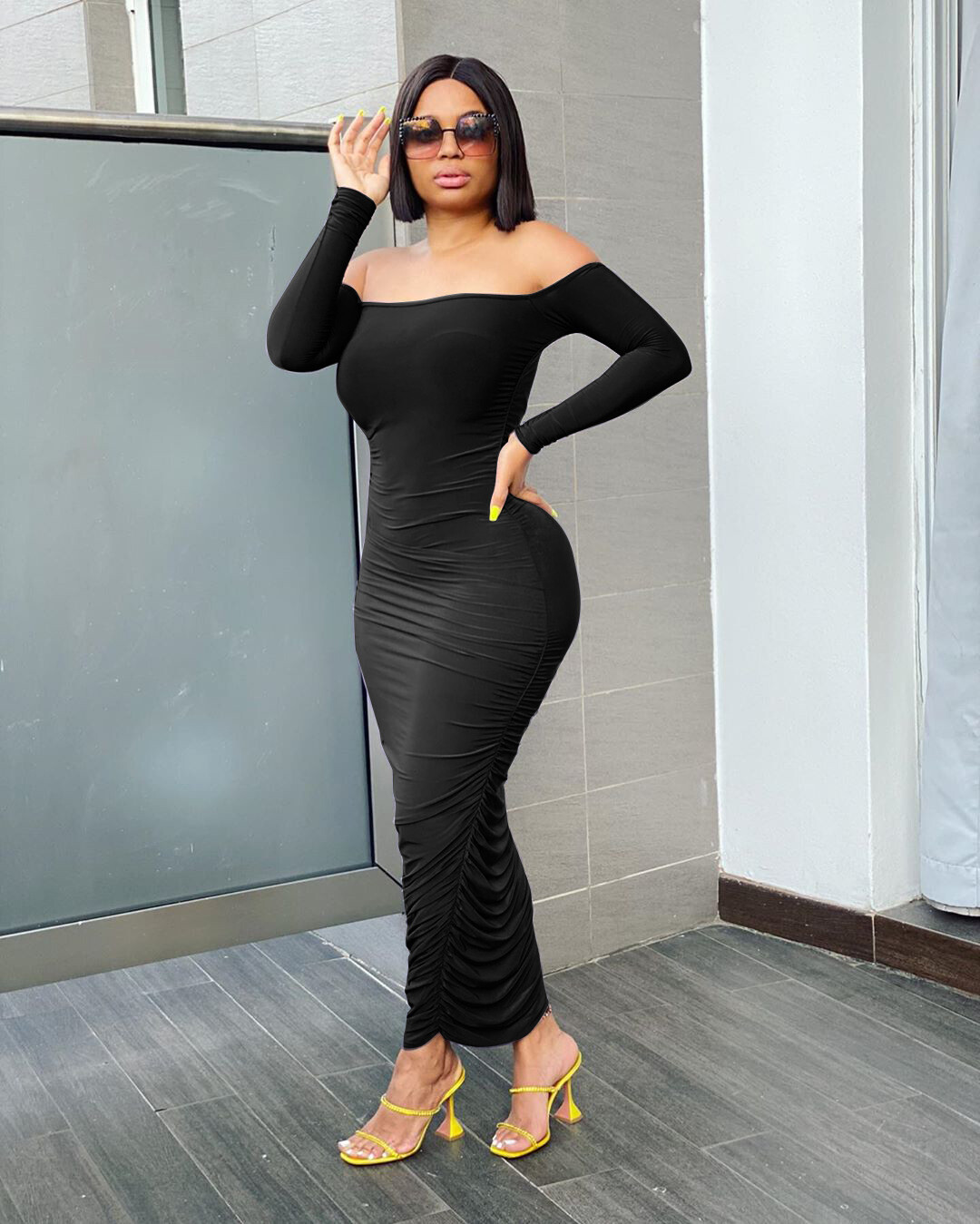 New Stylish Women Off Shoulder Long 