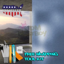 【Frosted Film】 Light Blue Glass Bathroom Window Security Privacy Sticker Sheet