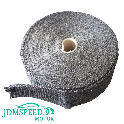 Exhaust Header Pipe Heat Wrap Tape With 6 Ties Kit 2" 50FT Roll Fiberglass Black - Picture 4 of 6