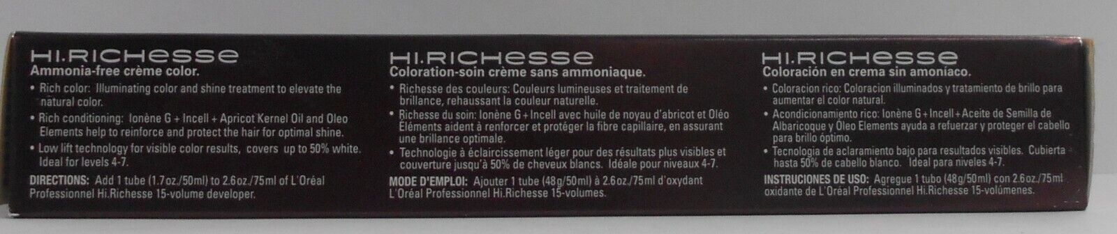 Loreal HI RICHESSE Ammonia Free Conditioning Creme Hair Color ~ 1.7 fl.  oz.!!