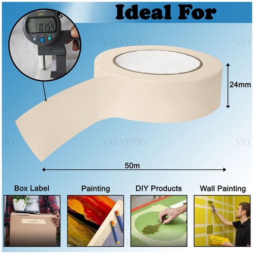 GENERAL MASKING TAPE 50MM - 25MM X 50M DIY CRAFT PAINTER EASY TEAR Fast Delivery - Picture 7 of 25