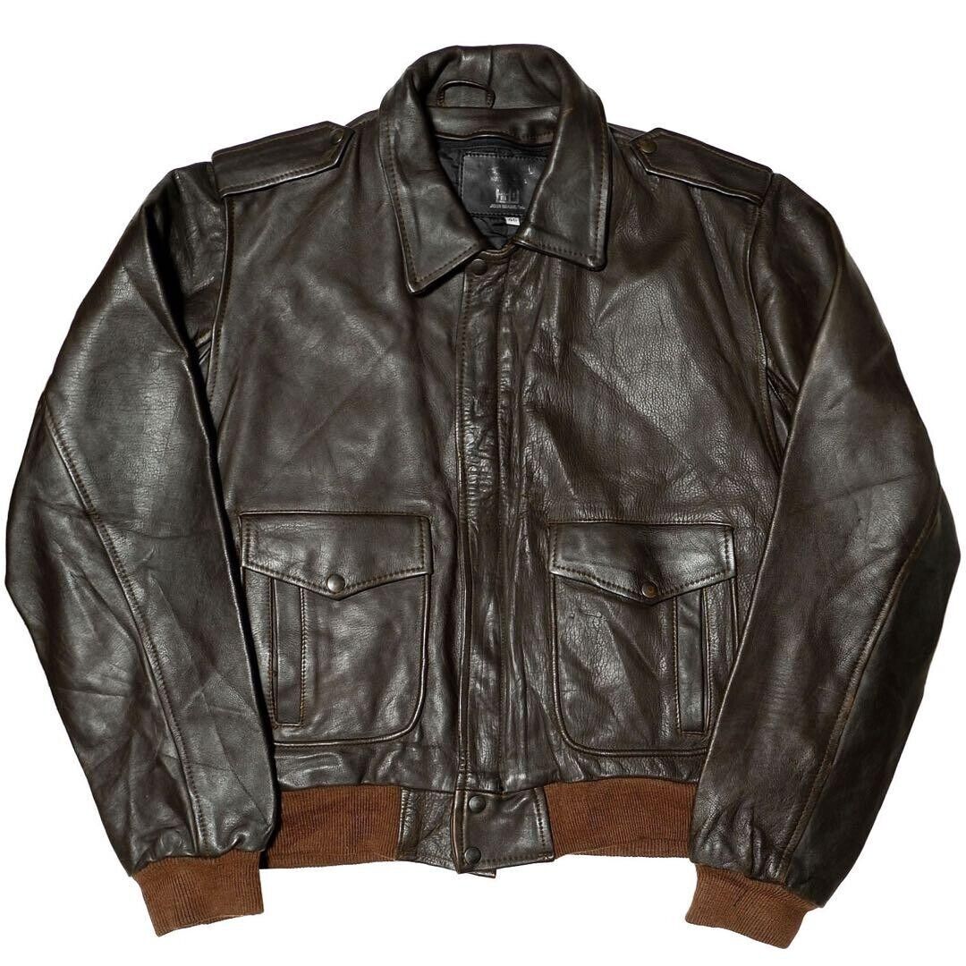 VINTAGE Type A-2 Flight Jacket Painted Leather Jacket Made VINTAGE Type A-2 Flight Jacket Painted Leather Jacket Made