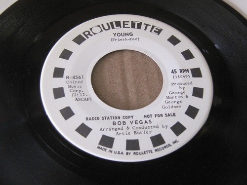 BOB VEGAS - young / don't make me laugh 45 ROULETTE 7" Vinyl Bell Sound PROMO - Picture 2 of 2